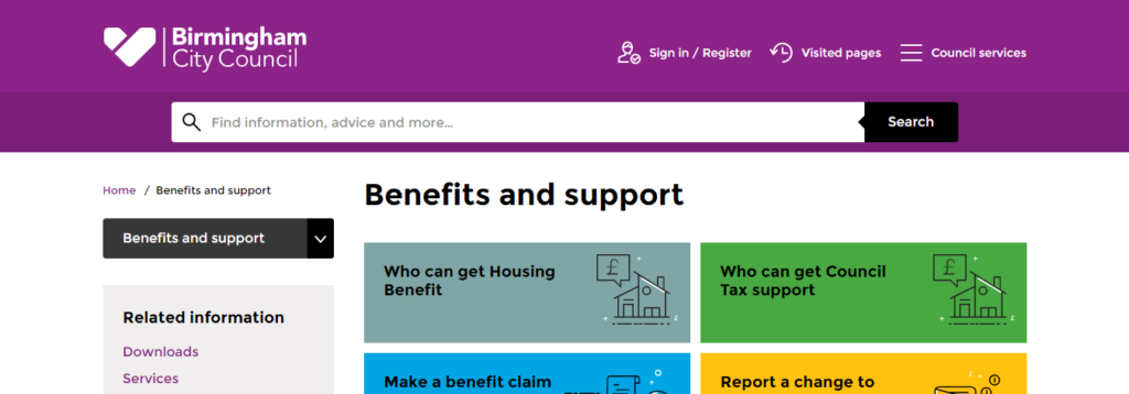 Benefits and support - Birmingham City Council