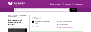 European and International Affairs - Birmingham City Council