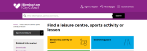 Find a leisure centre - Birmingham City Council