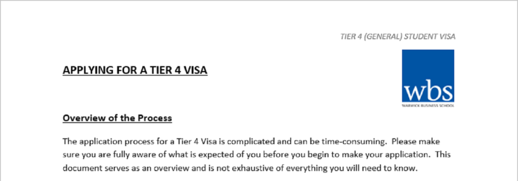 Applying for a Tier 4 (student) visa