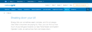 Screenshot of 'Breaking down your bill' page